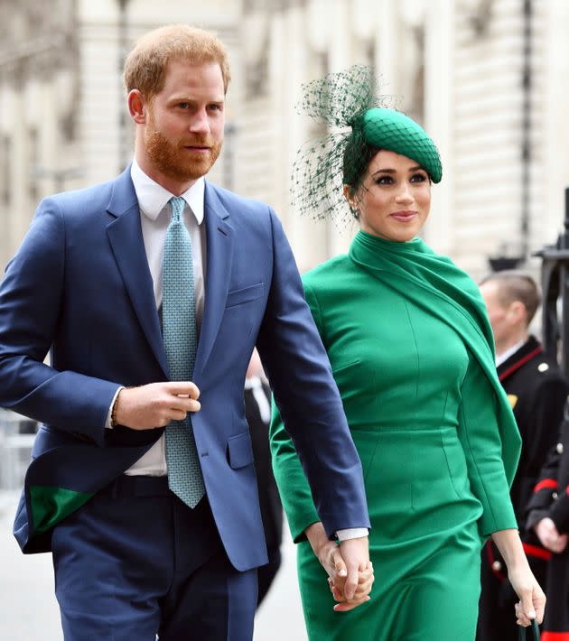 The Duke and Duchess of Sussex attend the Commonwealth Day Service on March 9 at Westminster Abbey.