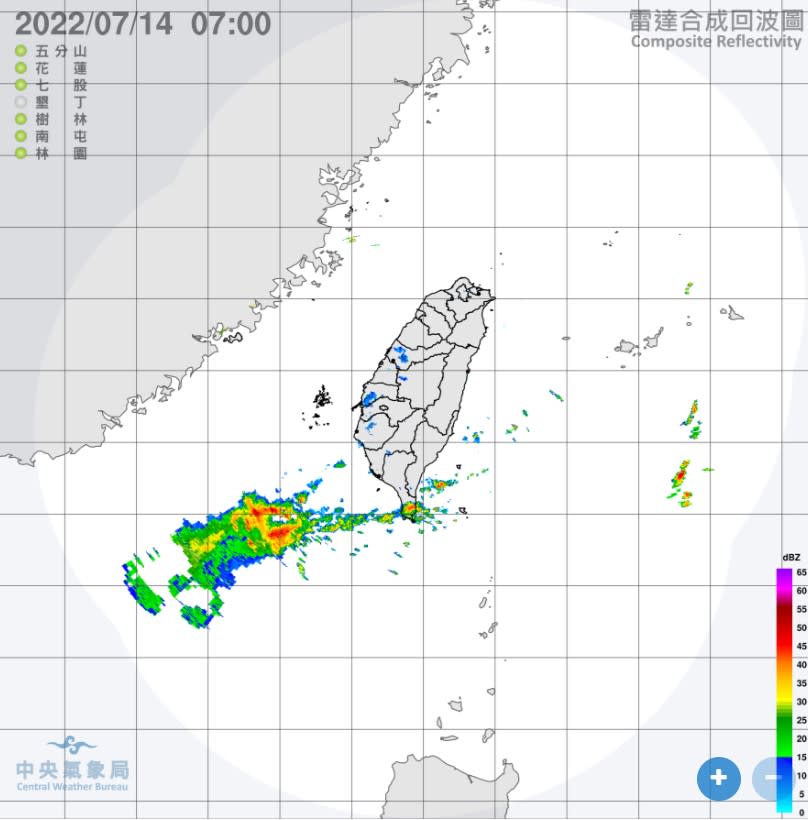 今南方水氣北上，全台雨區將擴大。（圖／中央氣象局）