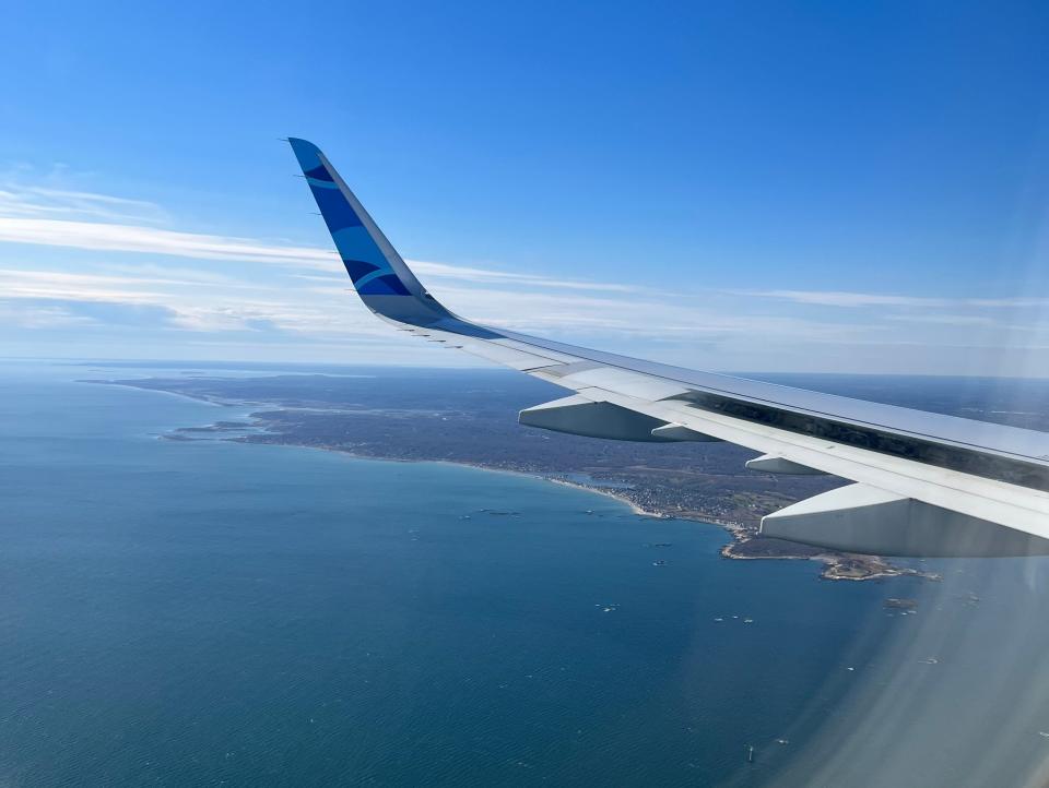 The view landing into Boston.