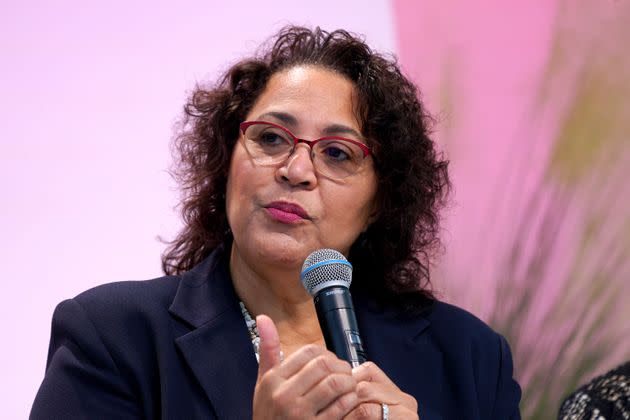 Dr. Cassandra Newby-Alexander, history professor and dean of the College of Liberal Arts at Norfolk State University, speaks on stage during a panel at NSU on Oct. 28 in Norfolk, Virginia. (Photo: Leigh Vogel via Getty Images)