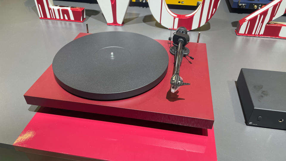 Pro-Ject Debut Evo 2 turntable in wine red finish
