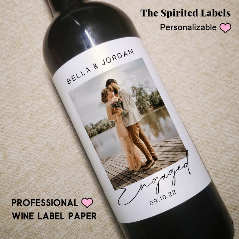 Personalized Engagement Wine Label (Etsy / Etsy)