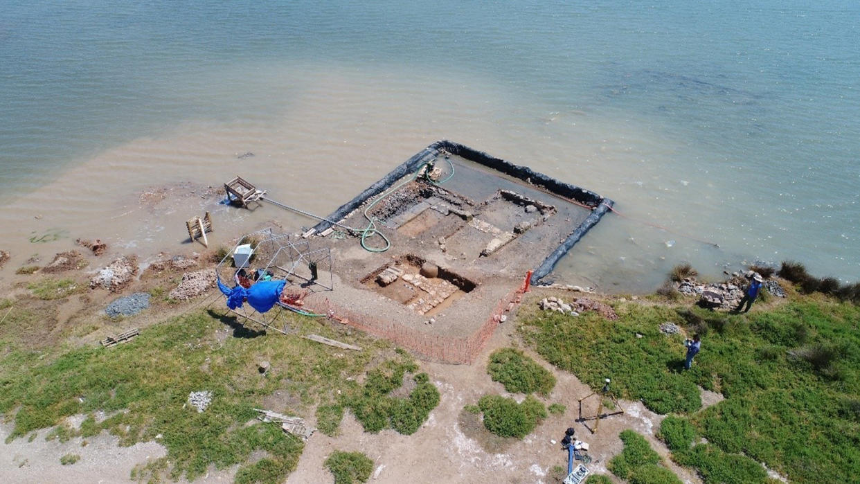  A view of a portion of the Salamis stoa taken during the 2022 excavation. 