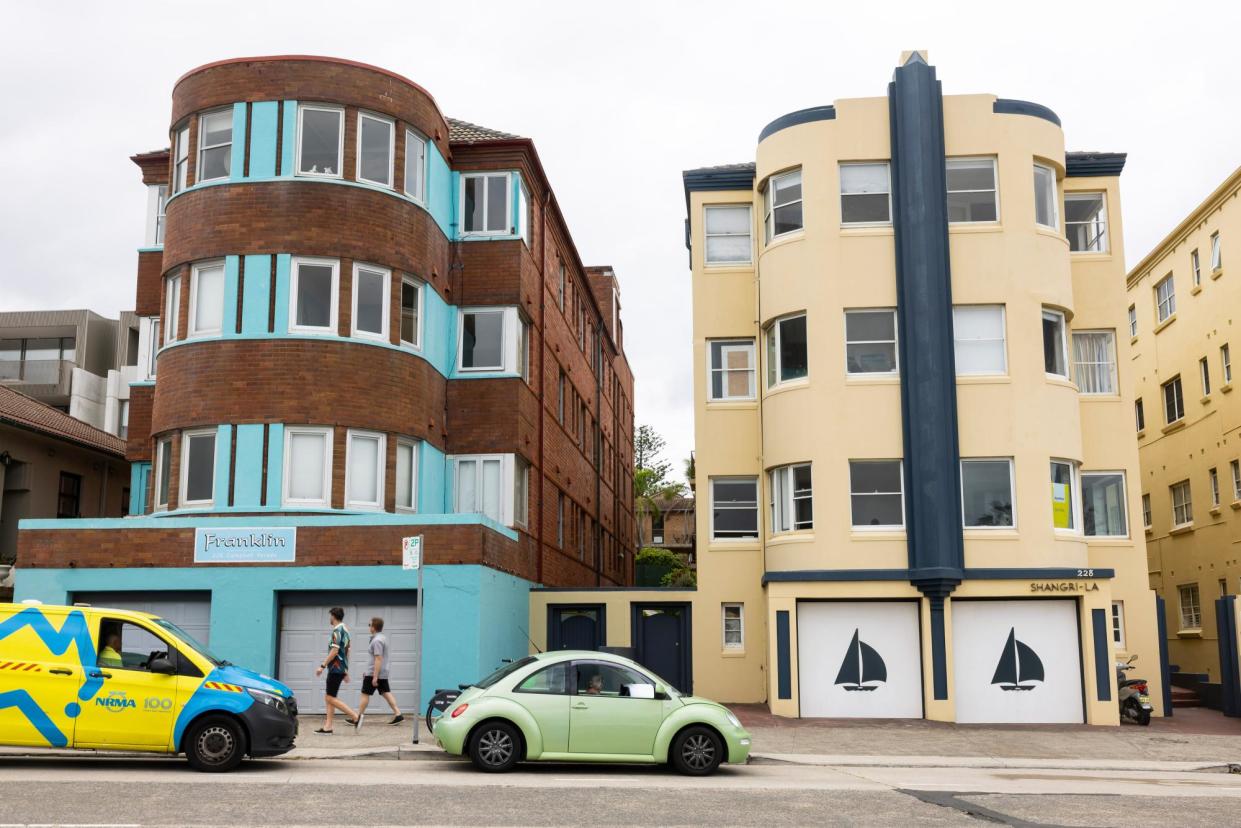 <span>‘Invading suburbs which for years have been the pride of peaceful home-lovers,’ … Art deco apartment blocks on Campbell Parade, Bondi Beach in Sydney.</span><span>Photograph: Jessica Hromas/The Guardian</span>