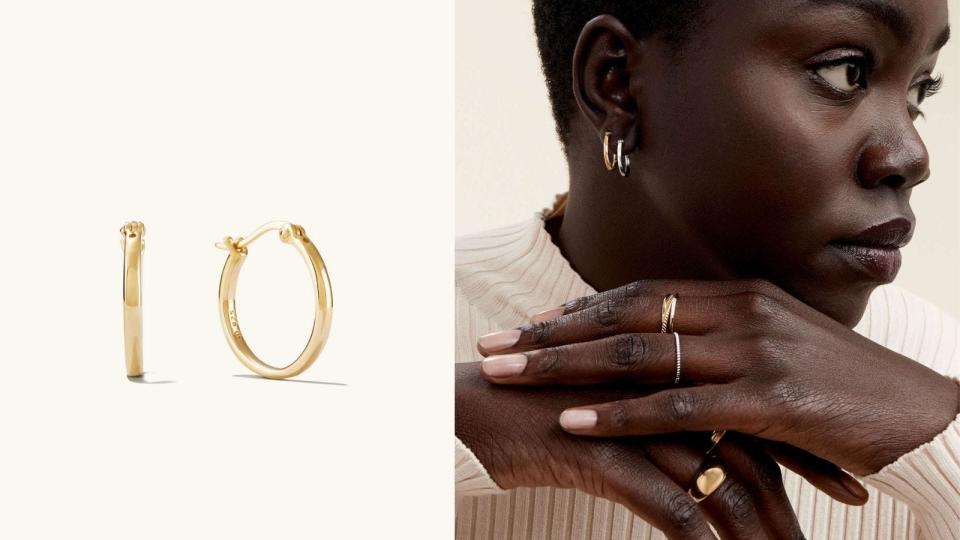 Best Valentine's Day gifts under $50: Mejuri Midi Hoop Earrings