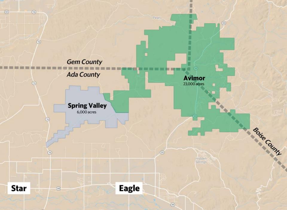 Eagle has become like the Mickey Mouse head with the addition of the Valnova, formerly Spring Valley, and Avimor planned communities, Pike said. Kate Talerico / ktalerico@idahostatesman.com