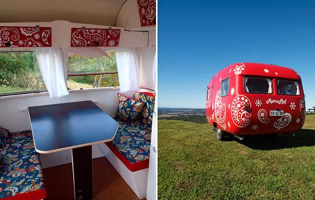 The Retro Pod supplied vintage caravans and tens for hire that are bale to be set up anywhere in Byron Bay. Source: Supplied