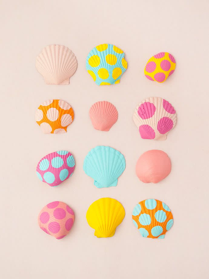 summer crafts painted seashells