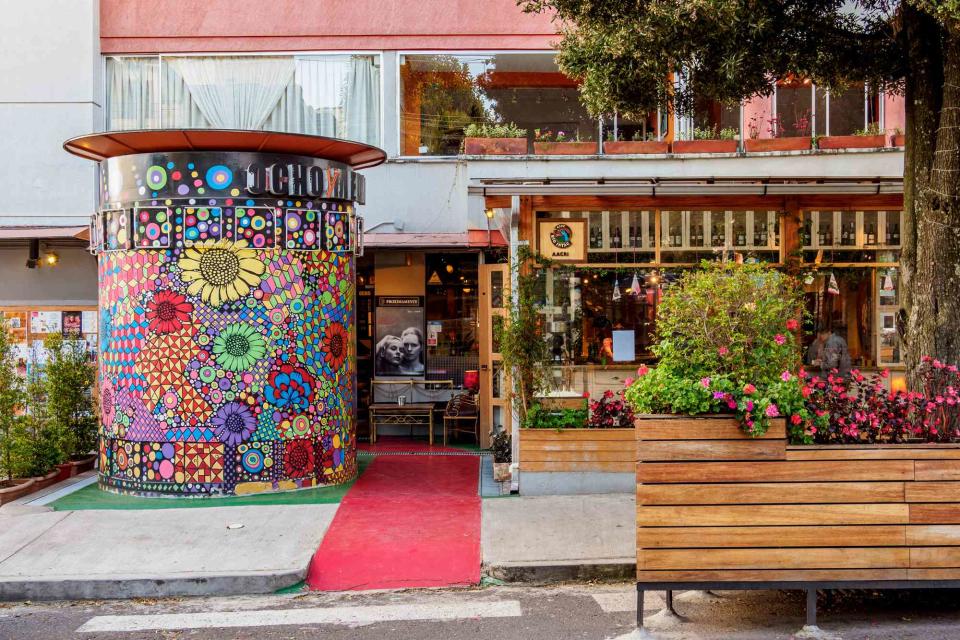 <p>Karol Koslowski/Alamy</p> Ochoymedia, a movie theater in Quito