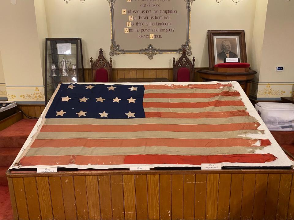 A 13-Star flag at the Portsmouth Historical Society.