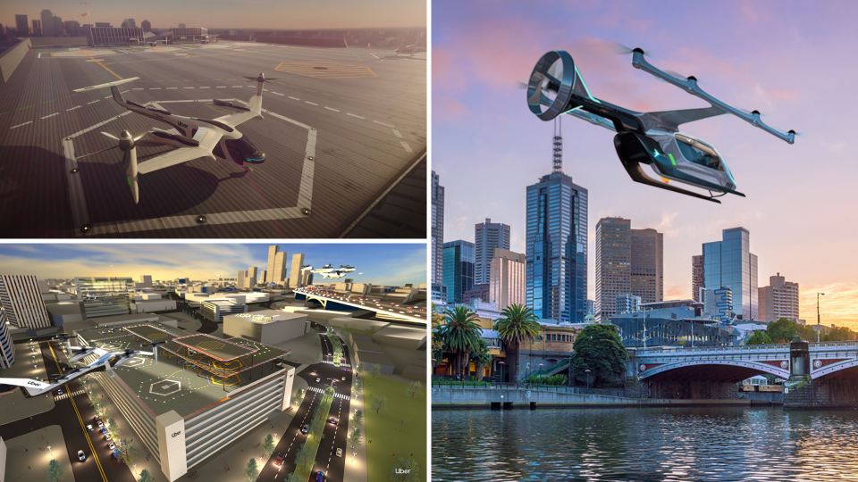 One of Uber's flying cars could be landing near you within months. Images: Uber