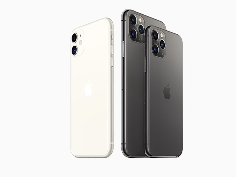 Das sind die neuen iPhone-Modelle: iPhone 11 (l.), iPhone 11 Pro (r.) und iPhone 11 Pro Max (Bild: Apple)