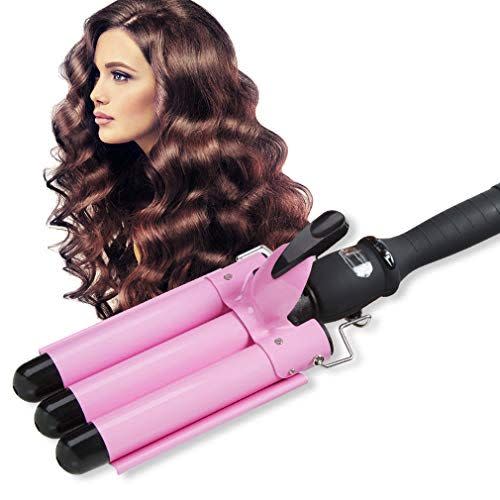 3 Barrel Curling Iron Wand with LCD Temperature Display