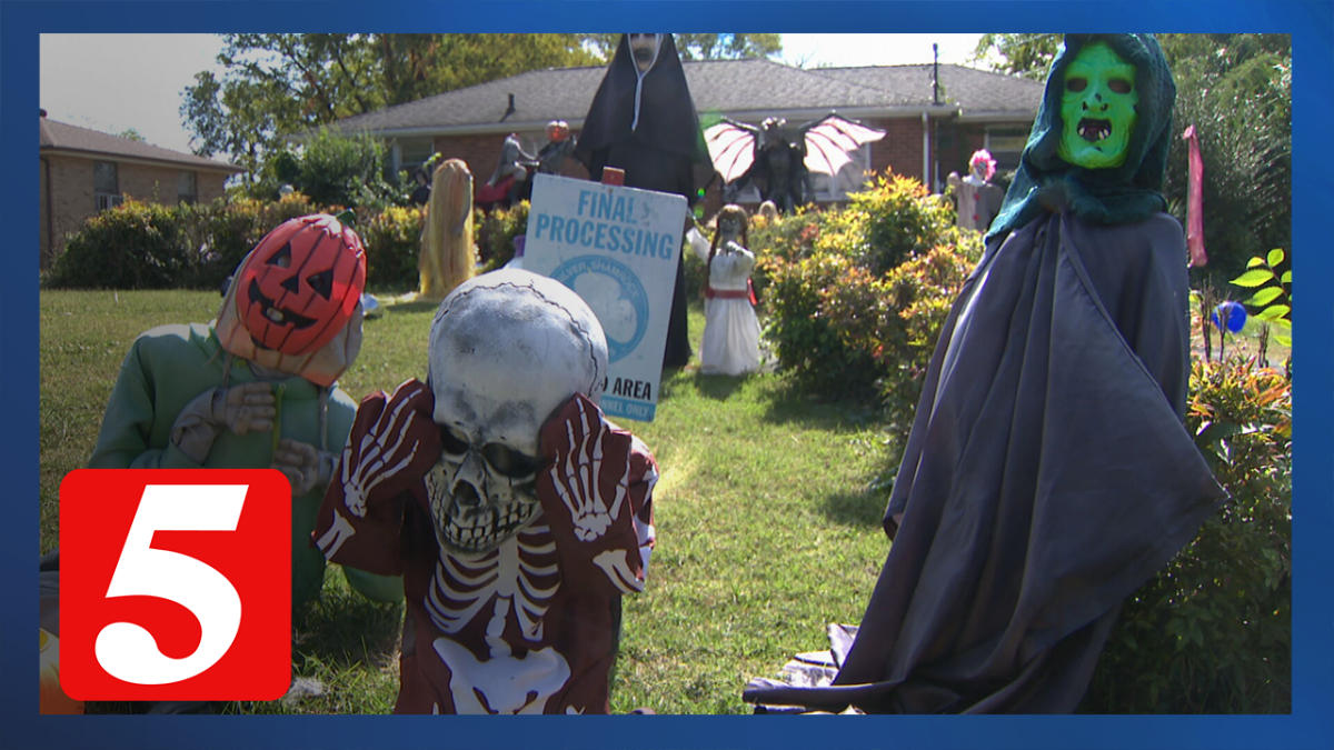 You told us some houses decked out with Halloween decor; we went to see them
