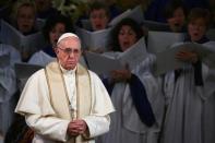 Pope Francis attends All Saints' Anglican Church in Rome, Italy February 26, 2017. REUTERS/Alessandro Bianchi