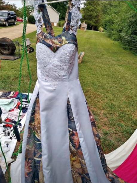 second hand camouflage wedding dress for sale