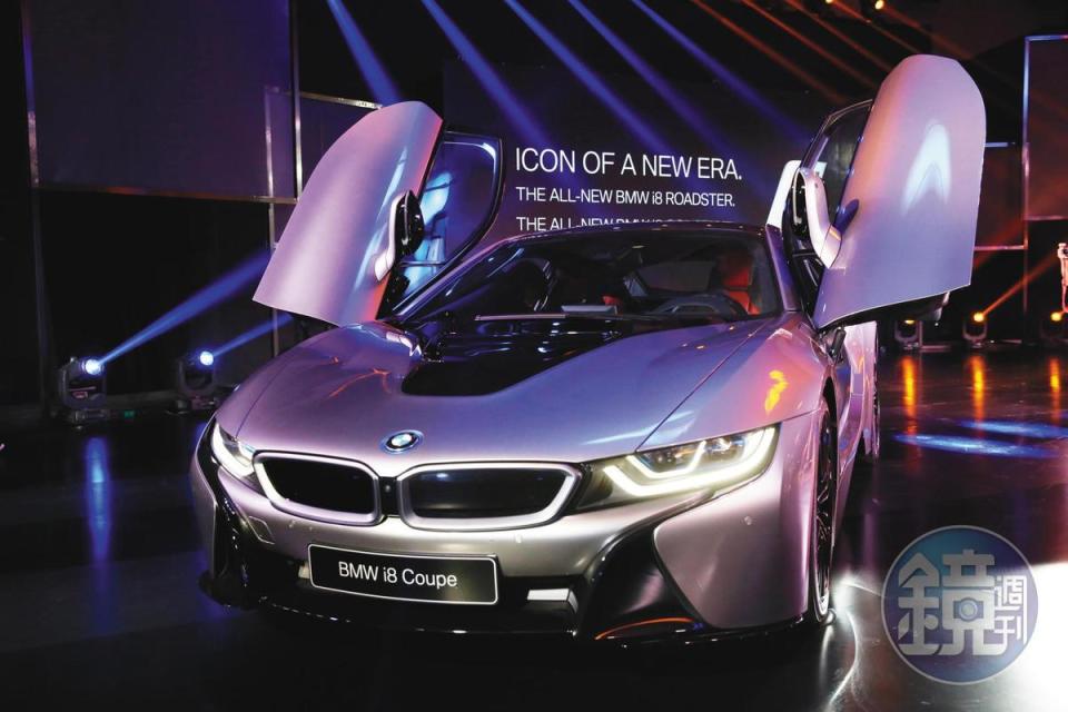 BMW旗下的電動車i8，使用艾姆勒生產的晶片散熱模組。（吳貞慧攝）