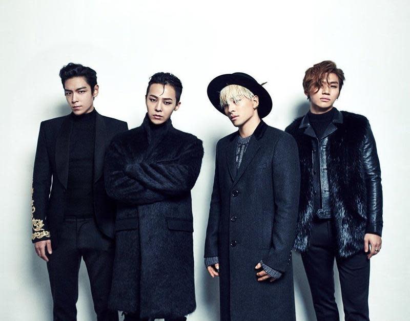 「BIGBANG」成員太陽（右二）繼TOP離開YG娛樂後，今也宣布約滿跳槽至THEBLΛƆKLΛBEL。（翻攝自網路）