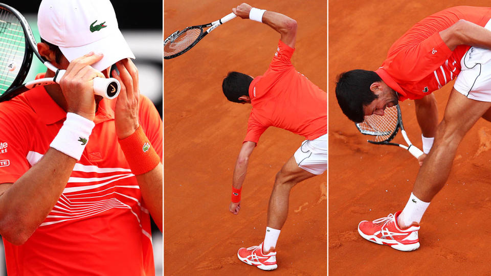 Novak Djokovic was filthy with himself. Image: Getty