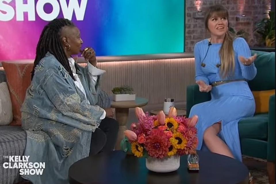 Clarkson and Whoopi Goldberg on her show (NBC)