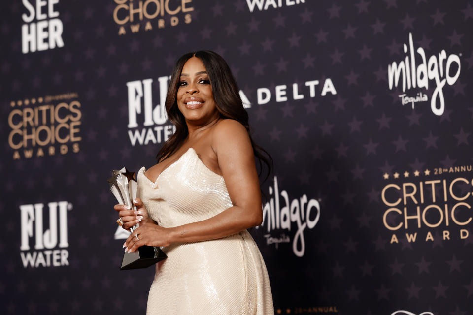 LOS ANGELES, CALIFORNIA - JANUARY 15: Niecy Nash-Betts, winner of the Best Supporting Actress in a Limited Series or Movie Made for Television award for "Dahmer – Monster: The Jeffrey Dahmer Story", poses in the press room during the 28th Annual Critics Choice Awards at Fairmont Century Plaza on January 15, 2023 in Los Angeles, California. (Photo by Emma McIntyre/Getty Images for Critics Choice Association)