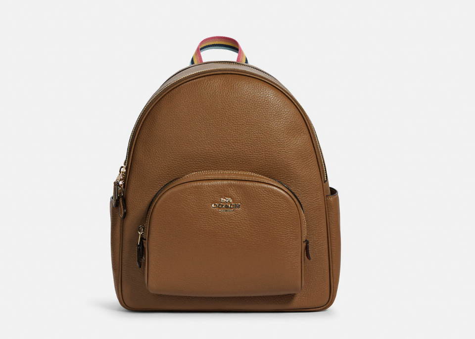 Coach Court Backpack in gold/penny (Photo via Coach Outlet)