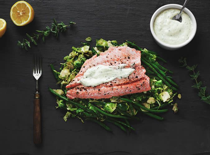 White Wine Herb Poached Wild Salmon