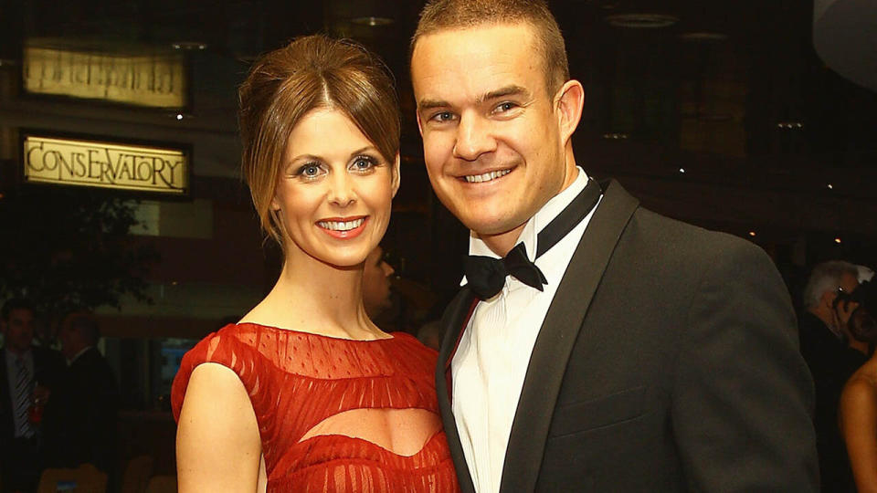 Anna and Brad Green pictured arriving at the 2011 Brownlow Medal night. Pic: Getty