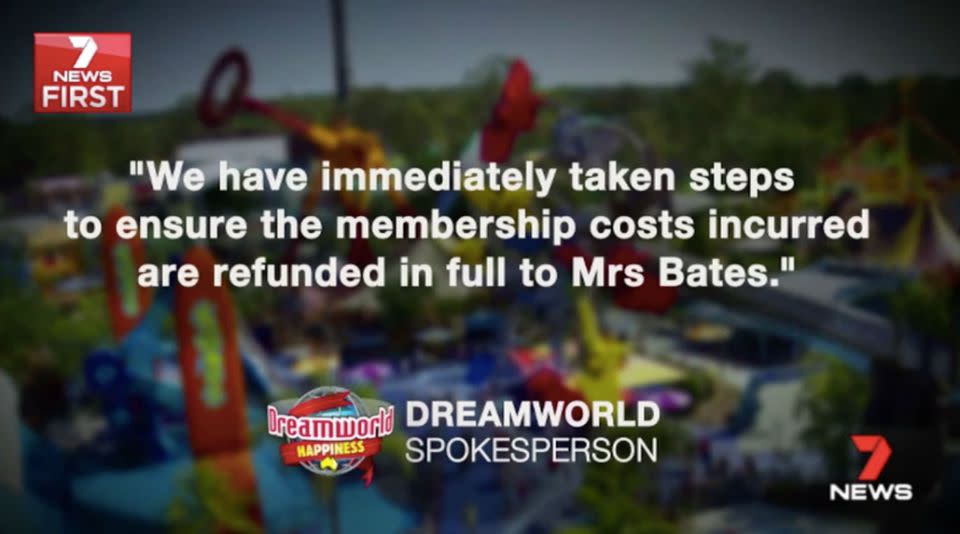 Dreamworld has released this statement. Source: 7 News