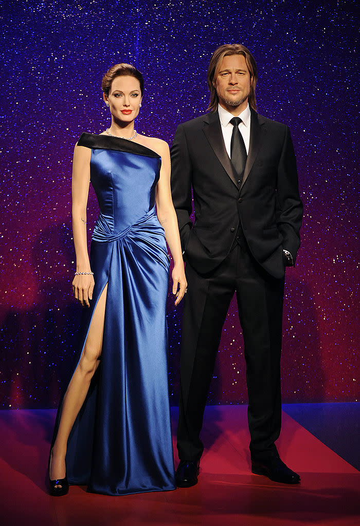 Madame Tussauds unveils new wax figures for Brad Pitt and Angelina Jolie ahead of Brad's 50th birthday on Dec. 18 at Madame Tussauds on Dec. 17, 2013, in London. (Photo by Stuart C. Wilson/Getty Images)