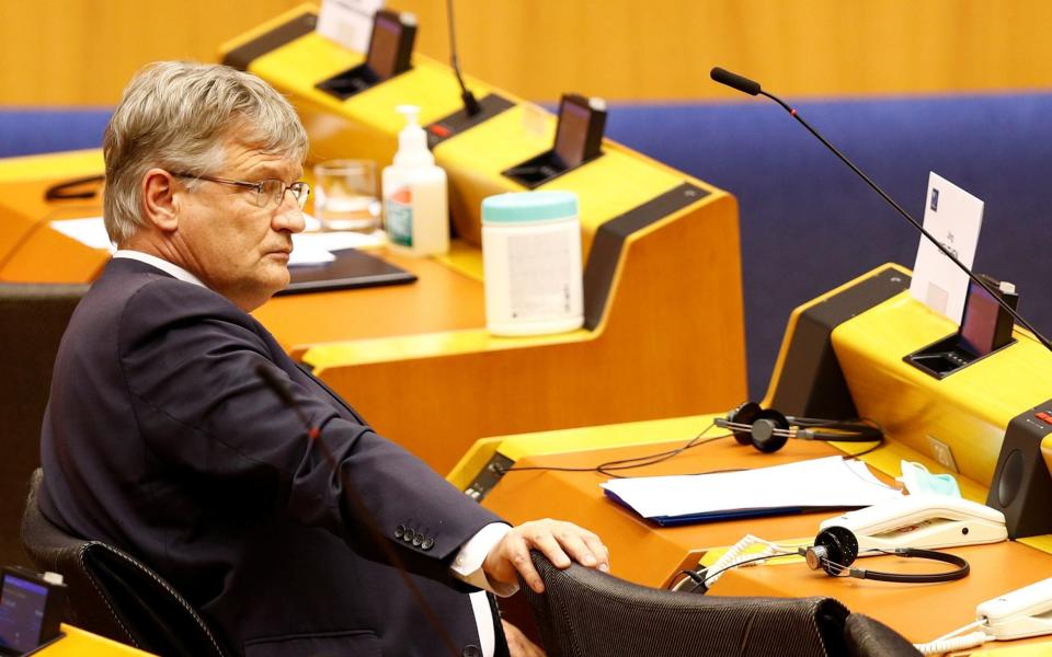 Jorg Meuthen, the Federal Spokesman for the AfD, moved against Mr Kalbitz after he was linked to the Patriotic German Youth, a neo-nazi organisation - JOHANNA GERON/REUTERS