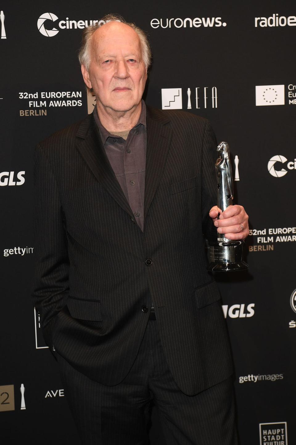 Werner Herzog erhielt den "Lifetime Achievement Award" beim 32. Europäischen Filmpreis 2019 in Berlin. (Bild: 2019 Getty Images/Matthias Nareyek)