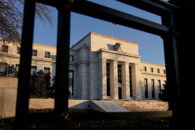 FILE PHOTO: The Federal Reserve building is seen in Washington, DC