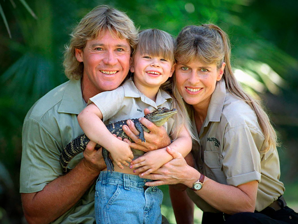 Steve Irwin, Bindi Irwin and Terri Irwin.