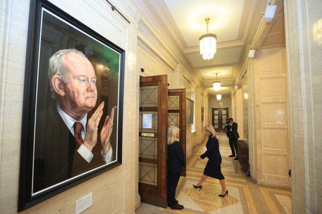 Michelle O’Neill in the Great Hall at Parliament Buildings at Stormont 