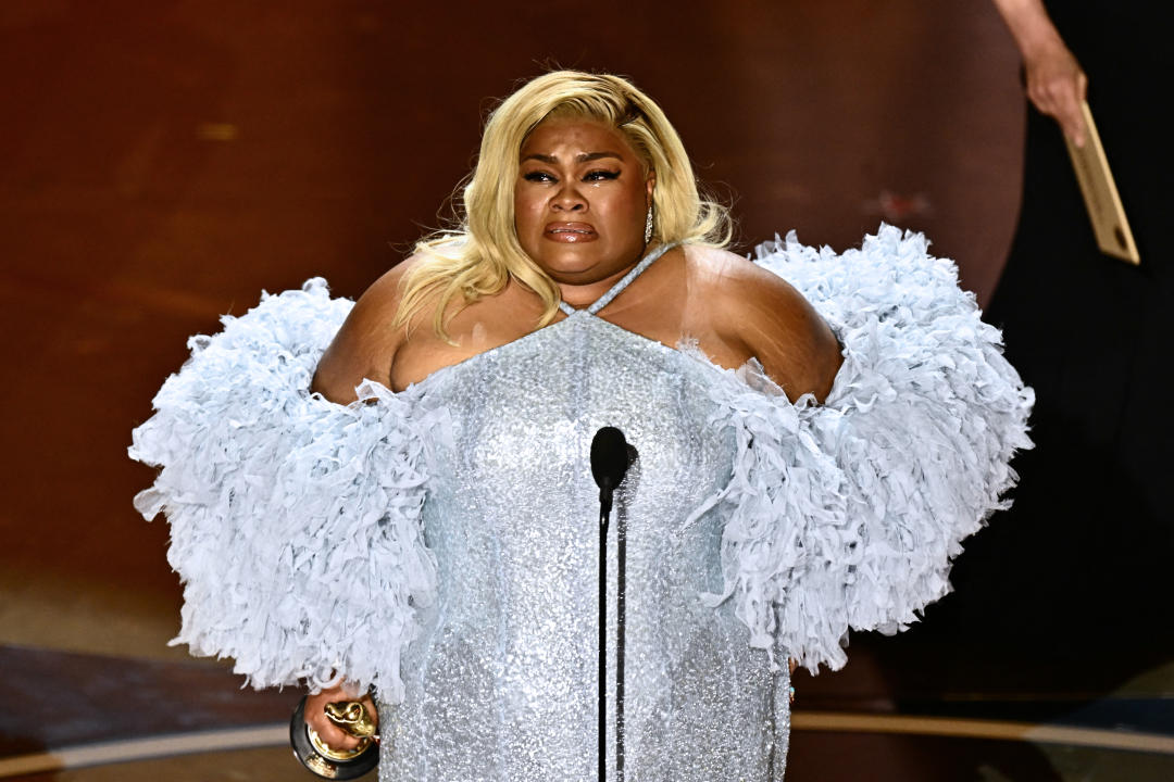 US actress Da'Vine Joy Randolph accepts the award for Best Actress in a Supporting Role 