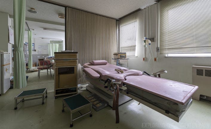 Empty patient ward in Fukushima hospital.