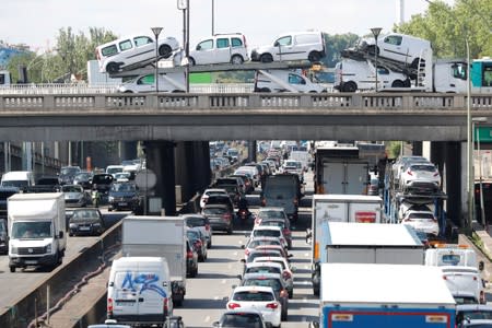 FILE PHOTO: Rush hour traffic fills the ring road in Paris