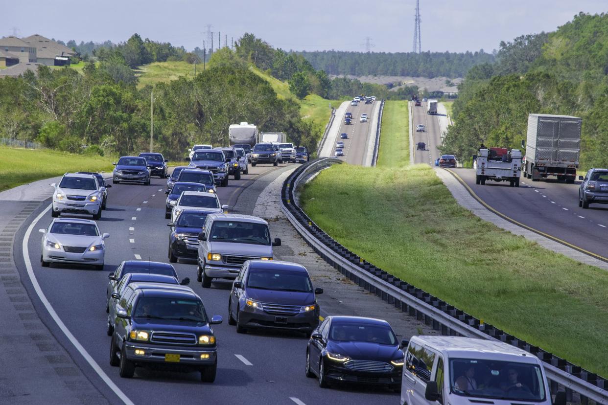 traffic jam on highway on Florida Turnpike