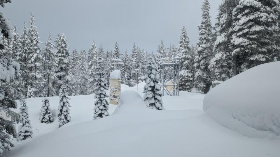 Central Sierra Snow Lab, February 19th, 2024. 10 inches of fresh snow.<p><a href="https://www.facebook.com/photo.php?fbid=717359360505558&set=pb.100066945012309.-2207520000&type=3" rel="nofollow noopener" target="_blank" data-ylk="slk:Facebook/Central Sierra Snow Lab;elm:context_link;itc:0;sec:content-canvas" class="link ">Facebook/Central Sierra Snow Lab</a></p>
