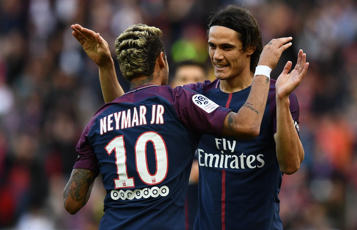 Neymar and Edinson Cavani are friends again. (Getty)