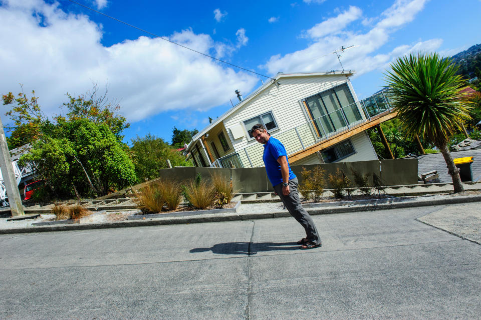 A man on a steep street