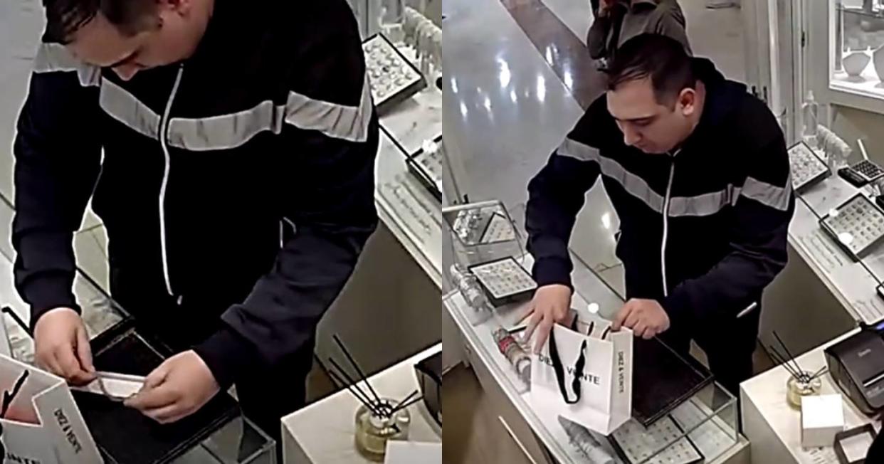 Se llevó una pulsera Rolex de oro de una joyería sin que la vendedora se diera cuenta. Foto: Captura de video TikTok vía @todonoticias