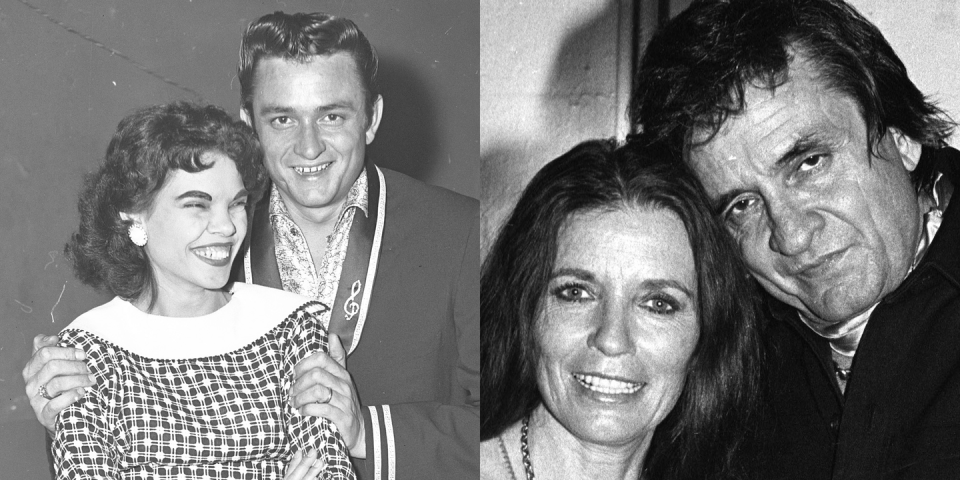 <p>It started out like the perfect love story: Johnny Cash met Vivian Liberto at a roller-skating rink in San Antonio in 1951, <a href="http://articles.latimes.com/2005/may/28/local/me-liberto28" rel="nofollow noopener" target="_blank" data-ylk="slk:according to the Los Angeles Times;elm:context_link;itc:0;sec:content-canvas" class="link ">according to the <em>Los Angeles Times</em></a>. Soon after, he was deployed to Germany by the United States Air Force. After three years and thousands of pages of love letters, the two married and had four children together, <a href="http://www.vcstar.com/story/entertainment/2016/10/26/johnny-cashs-first-wife-tells-of-romance-heartbreak-june-carter-vivian-cash-/92772320/" rel="nofollow noopener" target="_blank" data-ylk="slk:Liberto revealed in her book;elm:context_link;itc:0;sec:content-canvas" class="link ">Liberto revealed in her book</a>. Cash soon made it big and was constantly touring while also dealing with severe alcohol and drug abuse. It was then that he met June Carter and <a href="http://www.rollingstone.com/music/news/10-things-you-didnt-know-about-johnny-cash-20131031" rel="nofollow noopener" target="_blank" data-ylk="slk:they started to have an affair;elm:context_link;itc:0;sec:content-canvas" class="link ">they started to have an affair</a>. Liberto soon filed for divorce, and Cash later married Carter. The two <a href="http://www.billboard.com/articles/news/71054/nashville-matriarch-june-carter-cash-dies" rel="nofollow noopener" target="_blank" data-ylk="slk:stayed together until her death in 2003;elm:context_link;itc:0;sec:content-canvas" class="link ">stayed together until her death in 2003</a>. Cash’s love letter to Carter for her 65th birthday is now considered to be <a href="http://www.countryliving.com/life/entertainment/a37770/johnny-cash-love-letter-to-june-carter/" rel="nofollow noopener" target="_blank" data-ylk="slk:the greatest love letter of all time;elm:context_link;itc:0;sec:content-canvas" class="link ">the greatest love letter of all time</a>. </p>