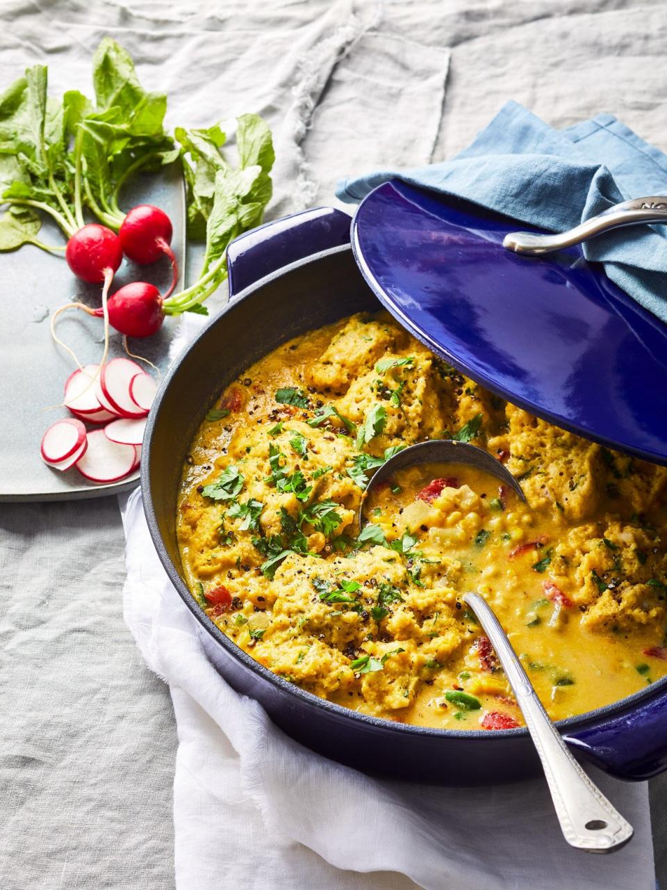 Radishes' peppery bite plays well with the subtle heat of this chile-flecked stew. So, even though they're optional, we recommend them.