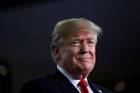 U.S. President Donald Trump holds a campaign rally in Erie, Pennsylvania, U.S., October 10, 2018. REUTERS/Leah Millis