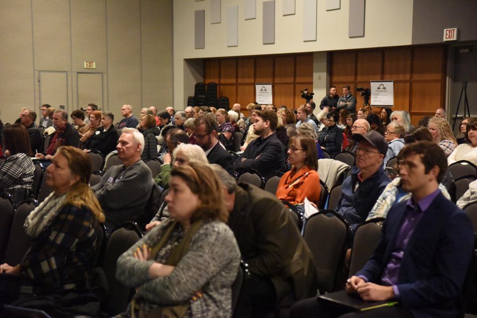 The audience at the South Dakota Board of Education Standards meeting in Sioux Falls at the Convention Center on Nov. 21, 2022.