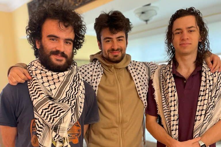 Left to right, students Tahseen Ahmad, Kinnan Abdal Hamid and Hisham Awartani from Palestine who are studying at universities in the United States, were shot in Vermont. Photo courtesy of CAIR