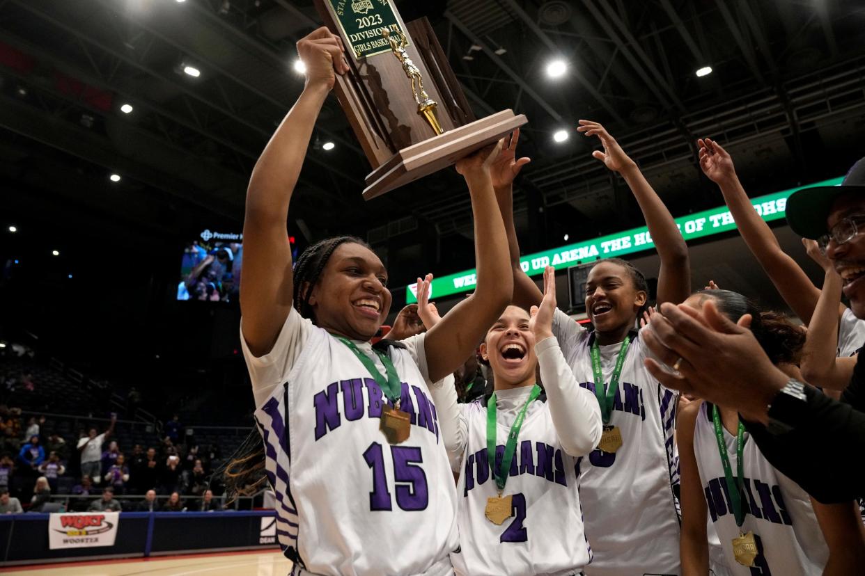 3. Africentric celebrates its Division III state championship.