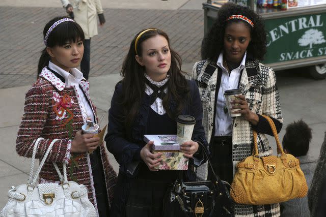 <p>K C Bailey/Cw Network/Kobal/Shutterstock </p> Nan Zhang, Leighton Meester, and Nicole Fiscella in 'Gossip Girl'.